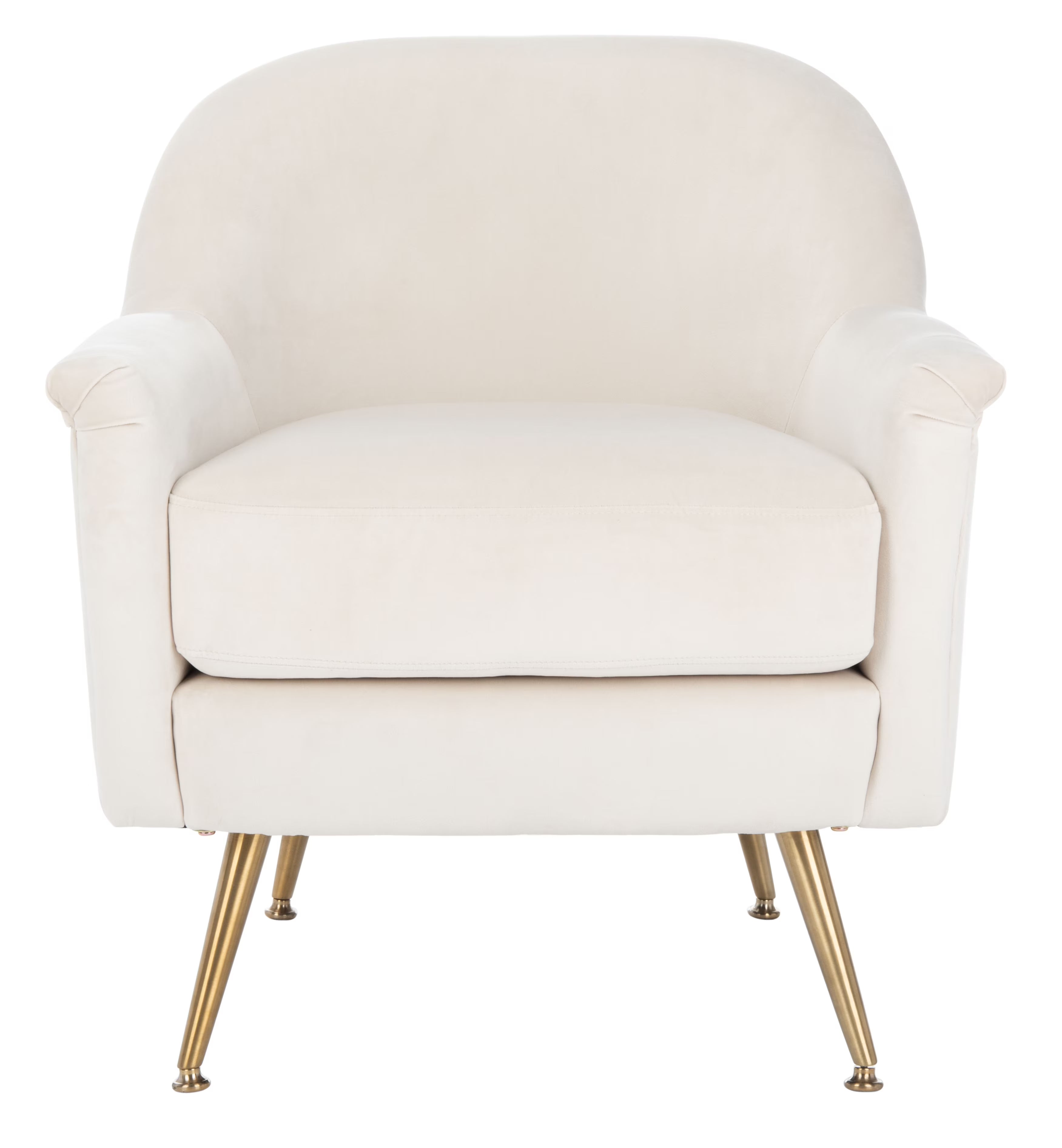 Ivory Velvet Upholstered Arm Chairs Q755914