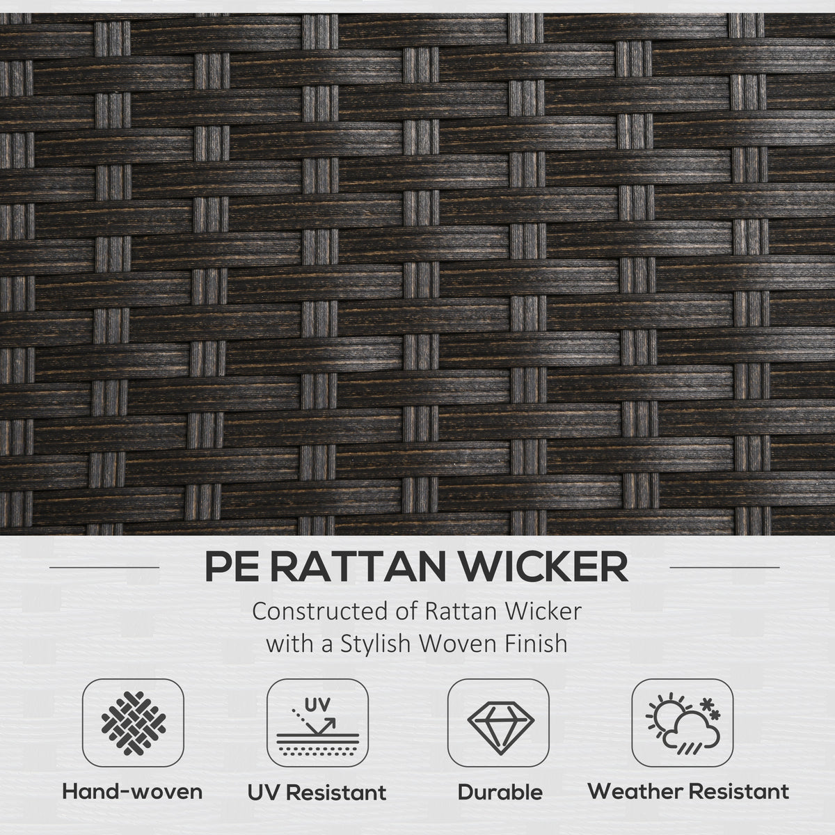 Gray Wicker Furniture Set with Aluminum Frame and Cushion O611686