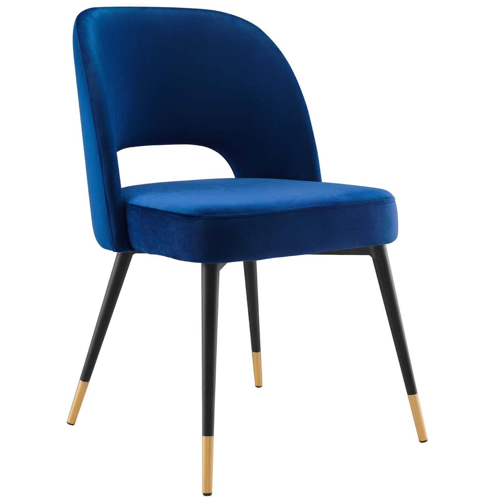 Navy Performance Velvet Dining Side Chair L142314