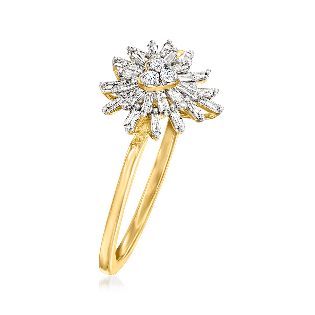 10kt Yellow Gold Diamond Heart Ring L402