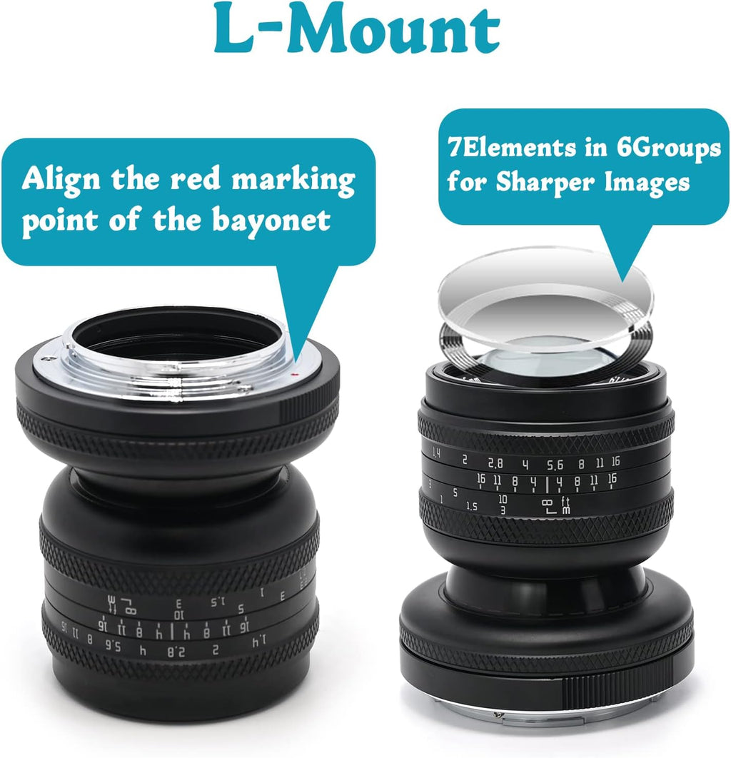 50mm F1.4 Full Frame Manual Tilt Lens for L-Mount Mirrorless Camera N842179