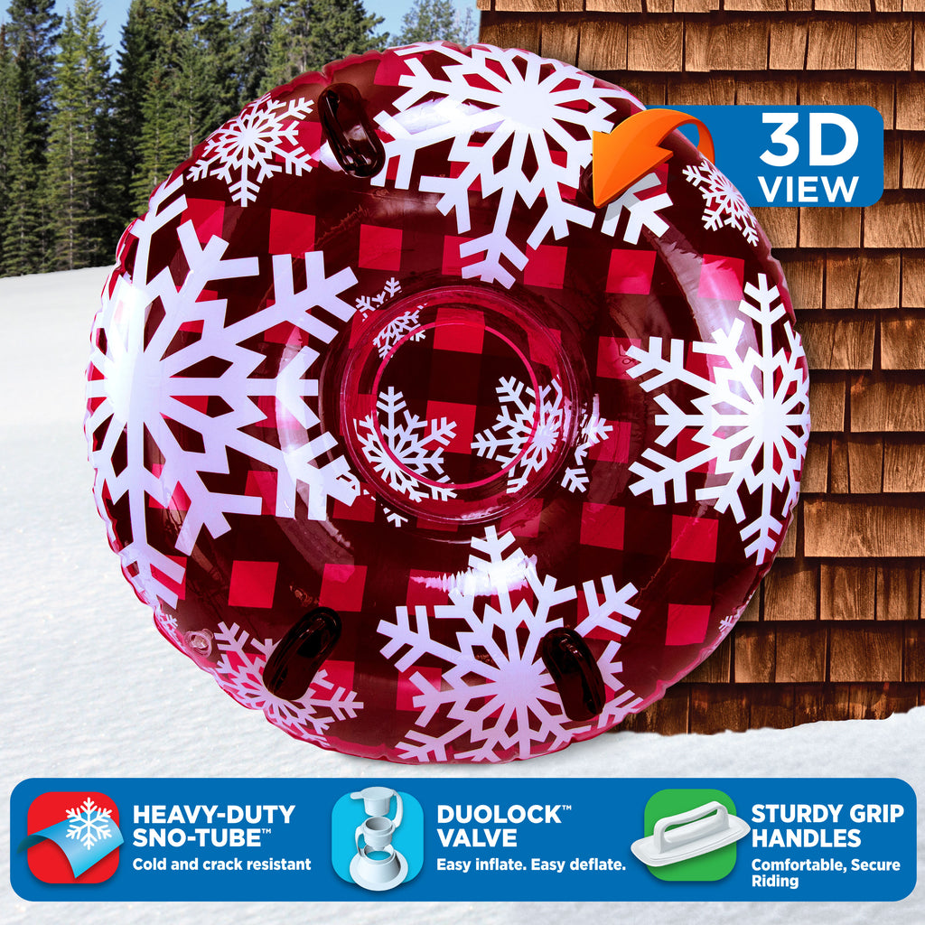 Red Plaid Transparent Snow Tube - 48" S9031