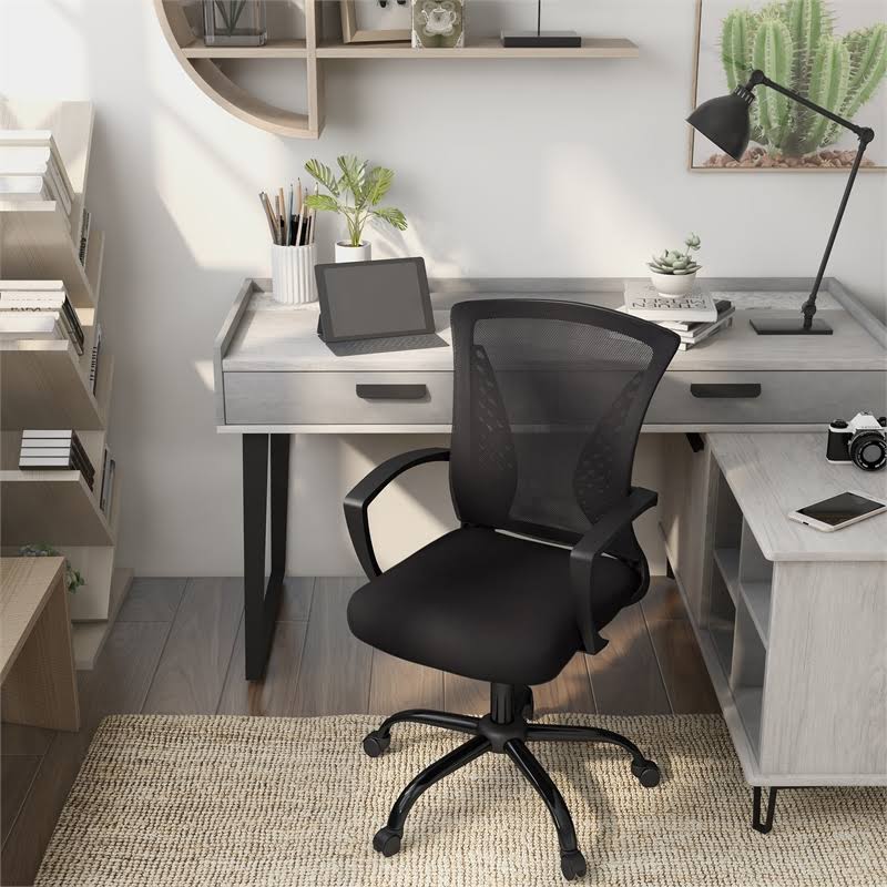 Adjustable Mesh and Metal Office Chair in Black V155