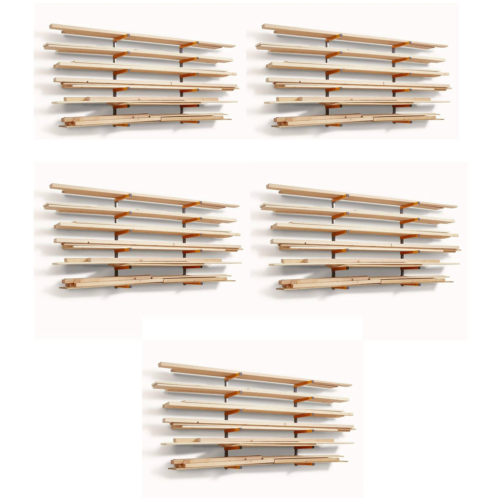 6 Shelf Wall Mount Lumber Storage Rack 600 Pound Capacity 5 Pack R57116