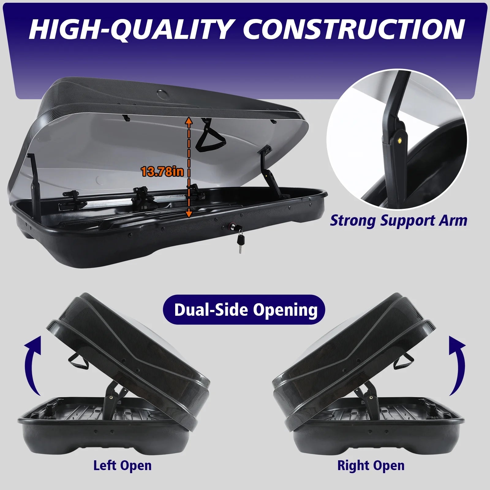 Carbon Fiber Rooftop Cargo Box Luggage Carrier B75350