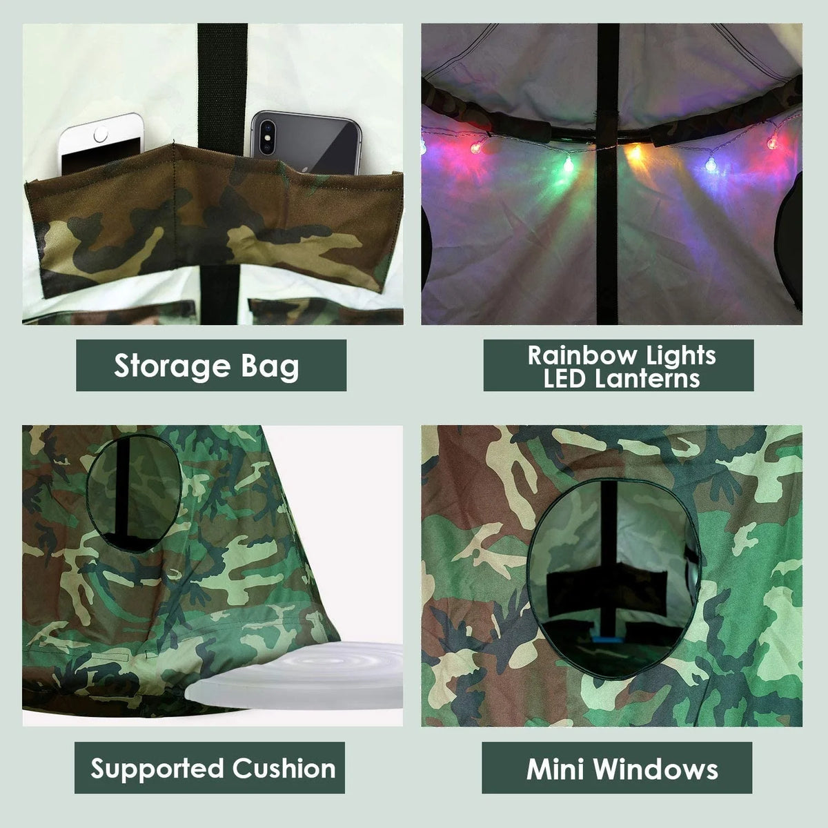 Hanging Tree Tent with LED Lights H10433
