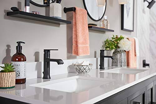 Matte Black Single Handle Bathroom Faucet with Drain H222412