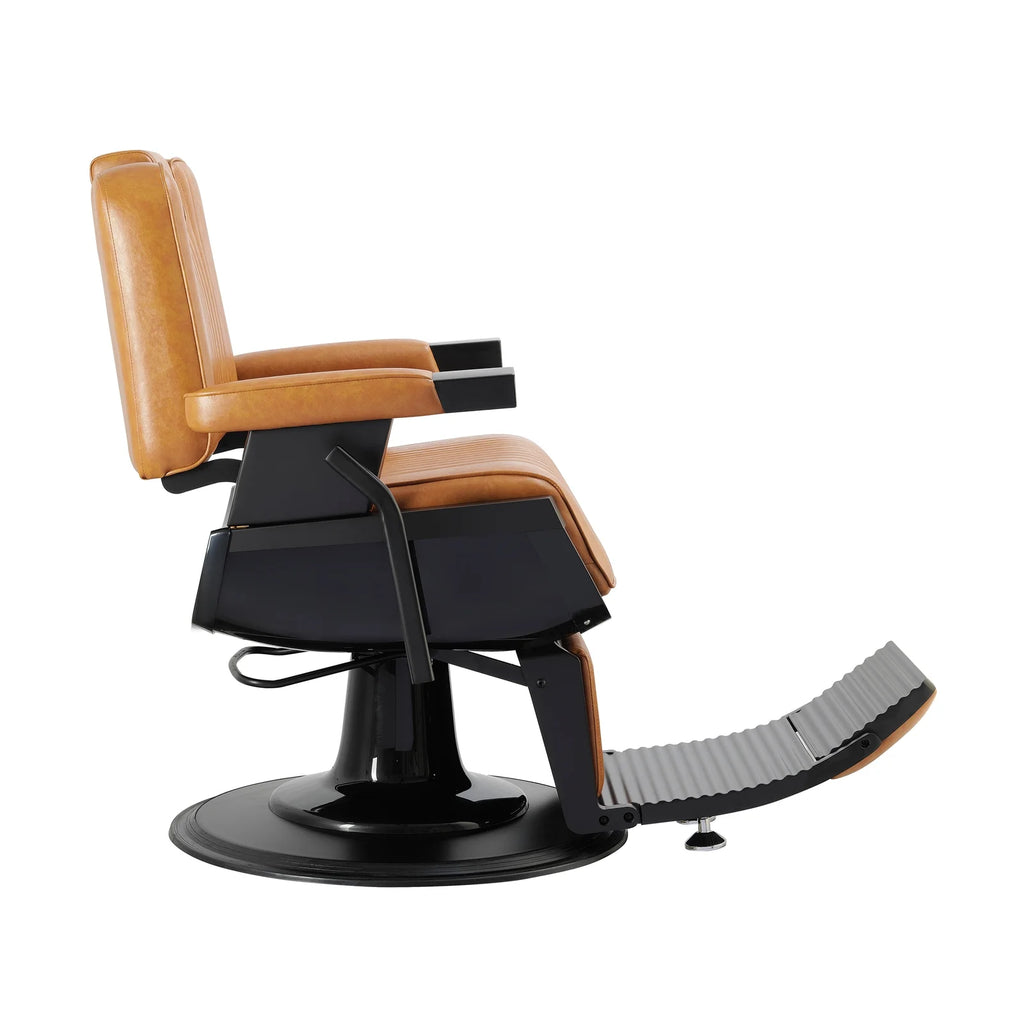 Black Leather Reclining Barber Chair A6726