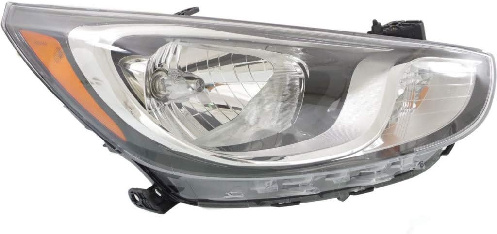 Hyundai Accent Headlight 2012 2013 2014 2015 Pair Black Housing D98724