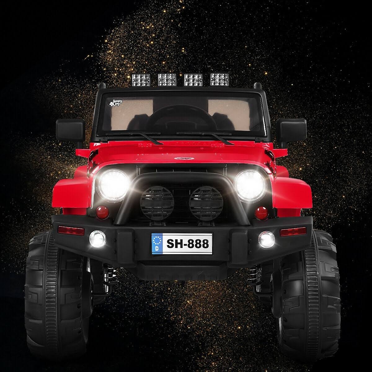 12V Red Kids Remote Control Riding Truck Car with LED Lights P61198