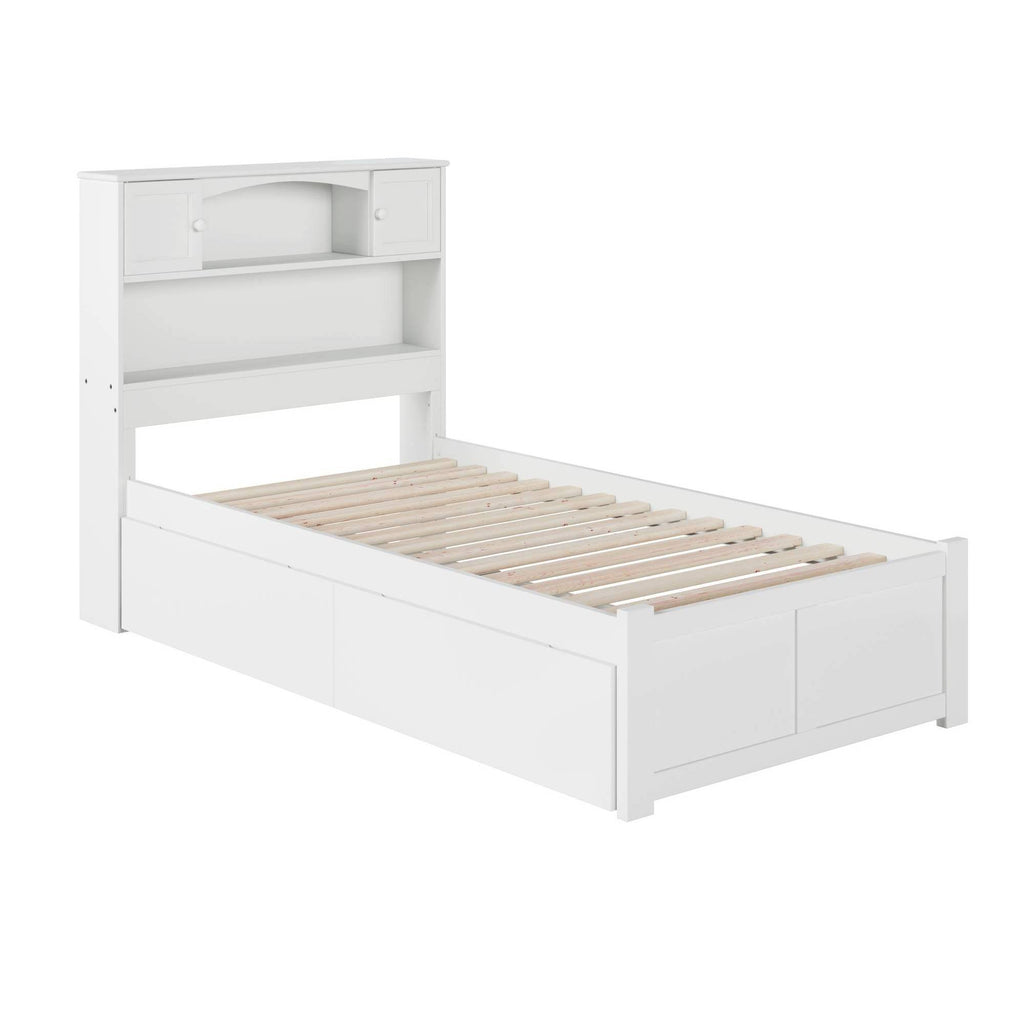 White Twin XL Foot Board with 2 Drawers U4473