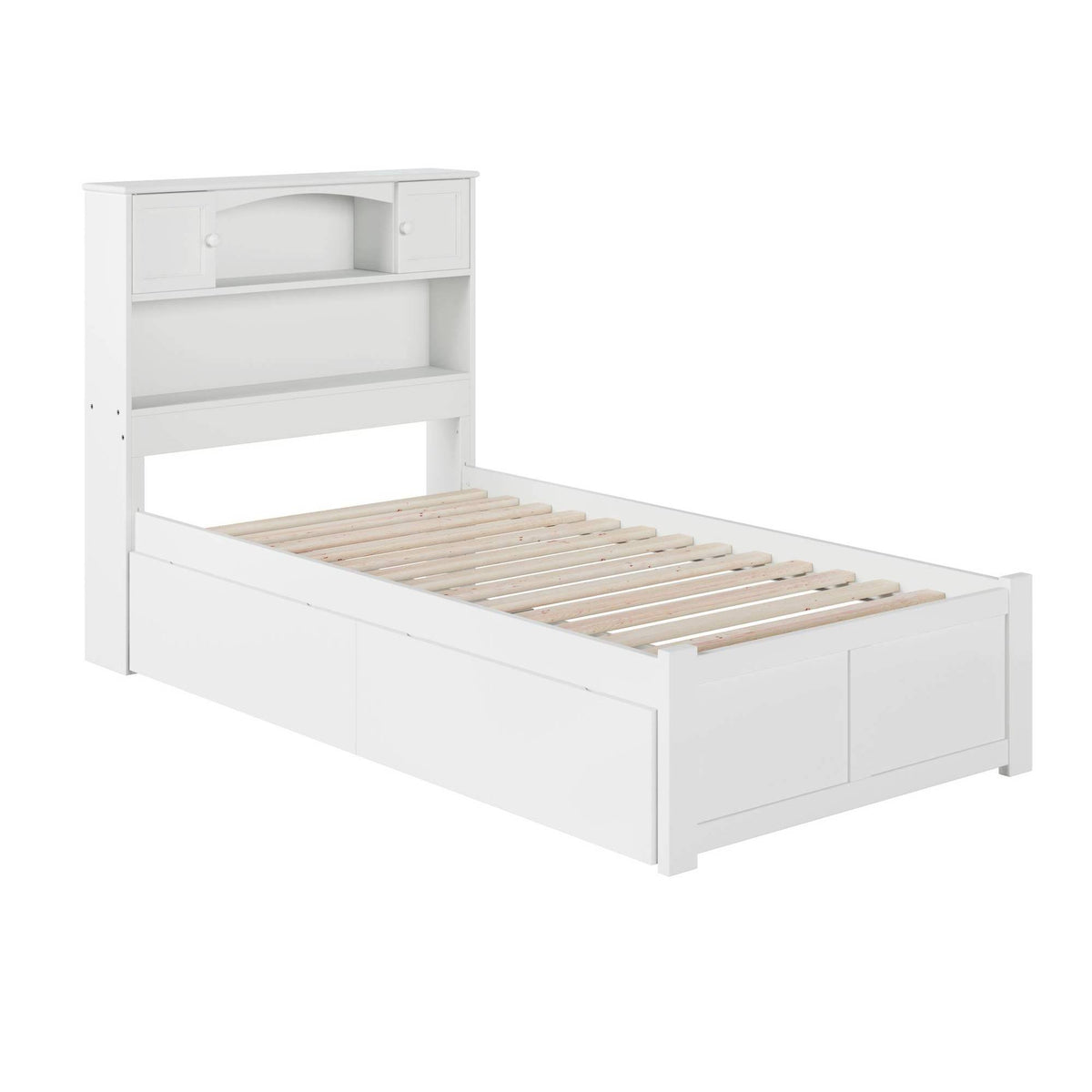 White Twin XL Foot Board with 2 Drawers U4473