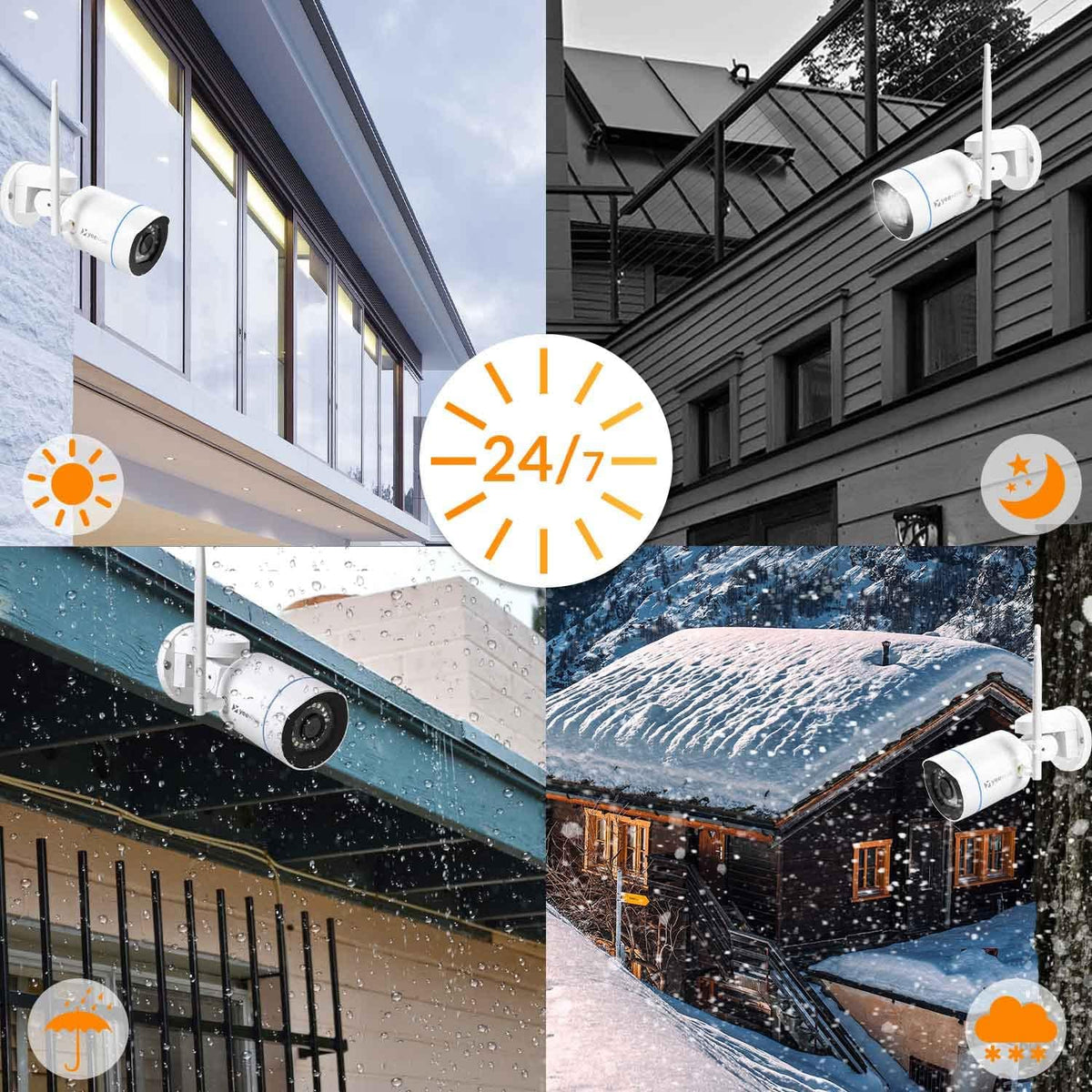 3MP Pan Tilt Wireless Security Camera Outdoor with Color Night Vision B8617