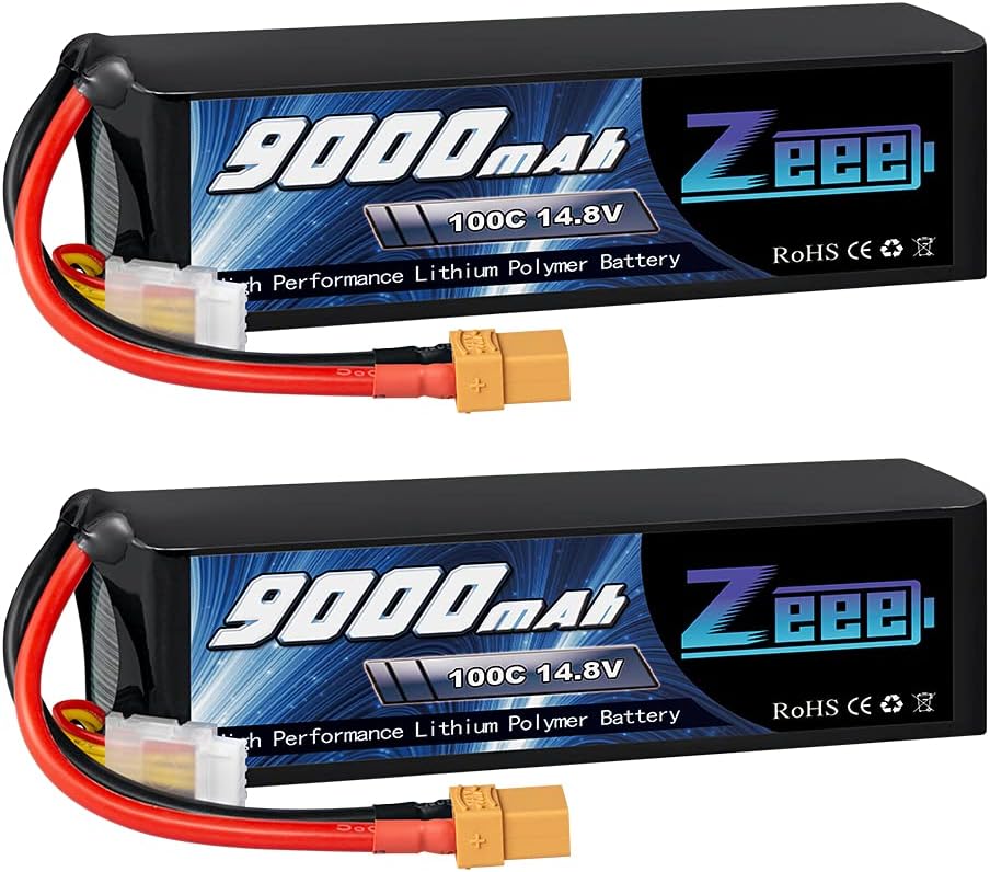 9000mAh 14.8V 100C Soft Case Battery XT90 Connector with Metal Plates 2 Pack C461467