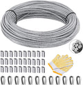 1/8 inch T316 Stainless Steel Cable Railing Kit with Crimp Sleeves and Thimble A94596