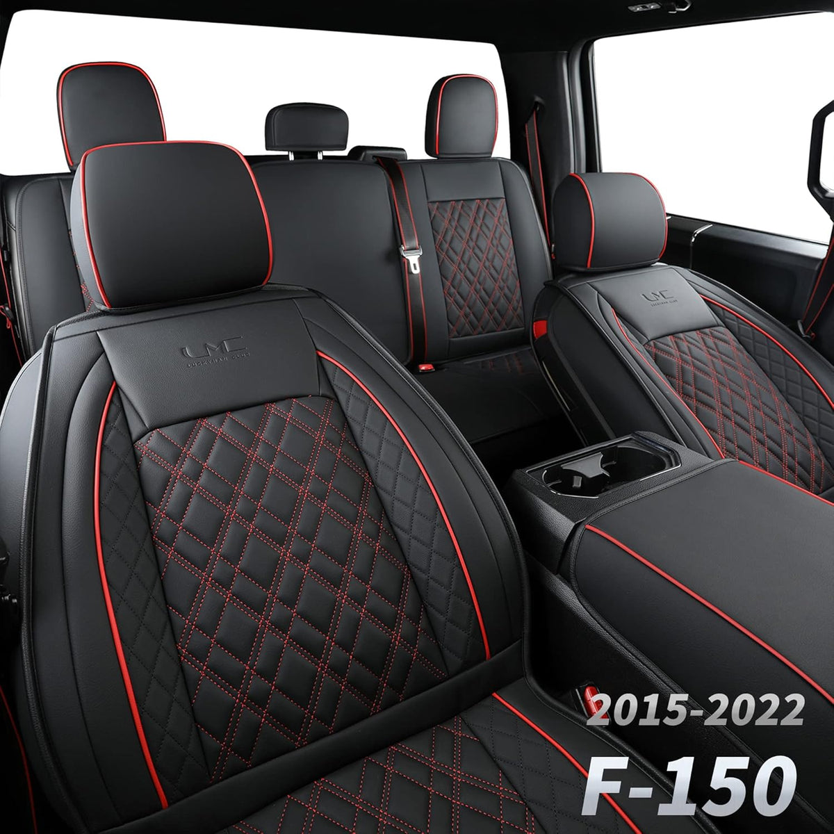 Black Faux Leather Seat Covers Full Set B831330