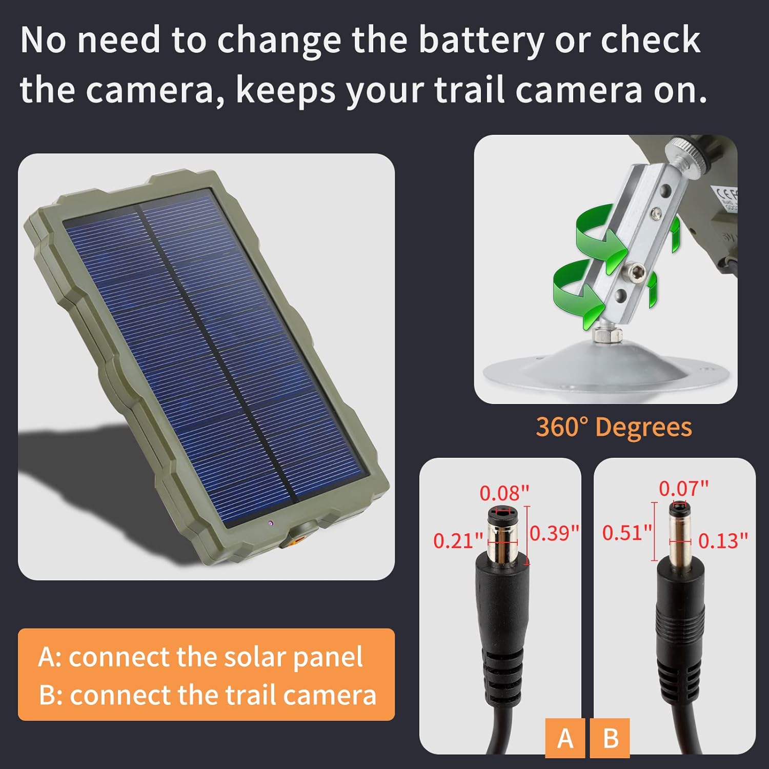 1700mAh Rechargeable Battery IP66 Waterproof Solar Charging Panel K19788