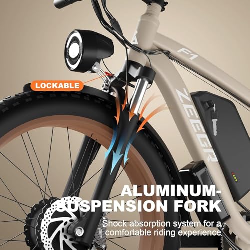 26" Fat Tire Electric Bike with Hydraulic Shock Absorber J82008