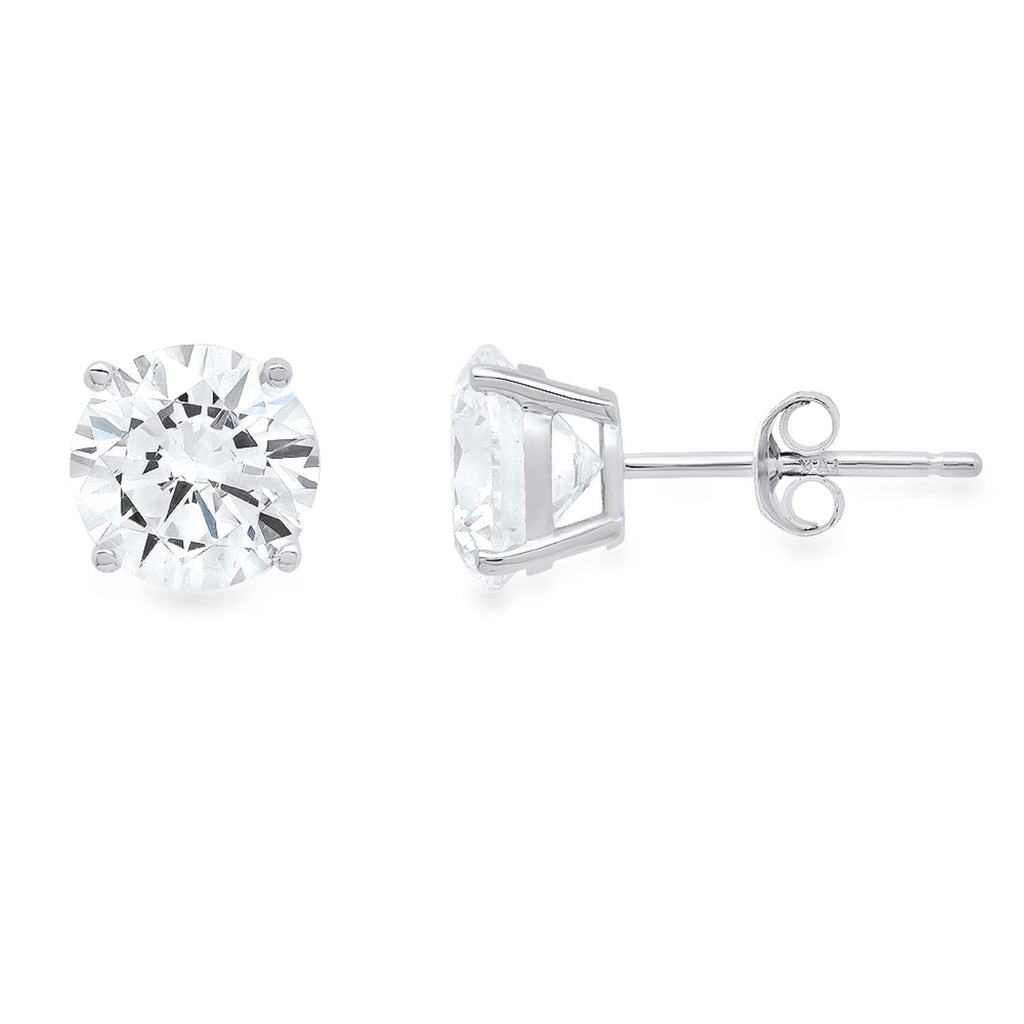 18K White Gold Diamond Stud Earrings W282607