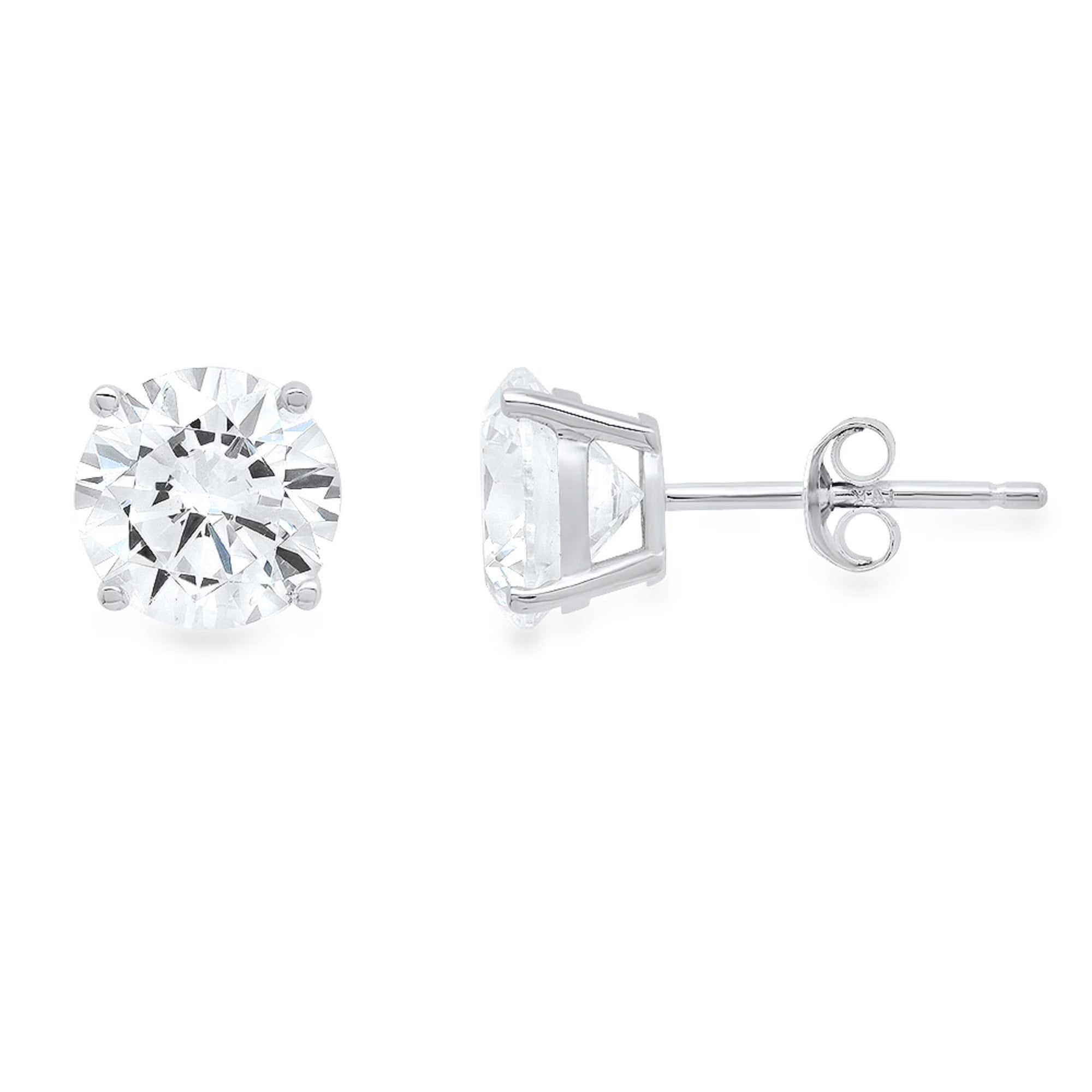 18K White Gold Diamond Stud Earrings W282607