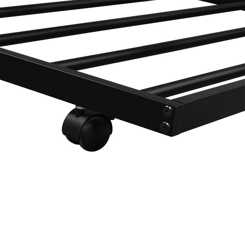 Twin-Over-Twin Metal Bunk Bed with Trundle Black I900