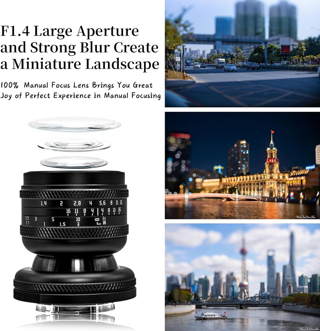 50mm F1.4 Full Frame Manual Tilt Lens for L-Mount Mirrorless Camera N842179