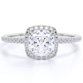1.75 Carat Cushion Cut Moissanite Engagement Ring in 18k White Gold Over Silver Z62098