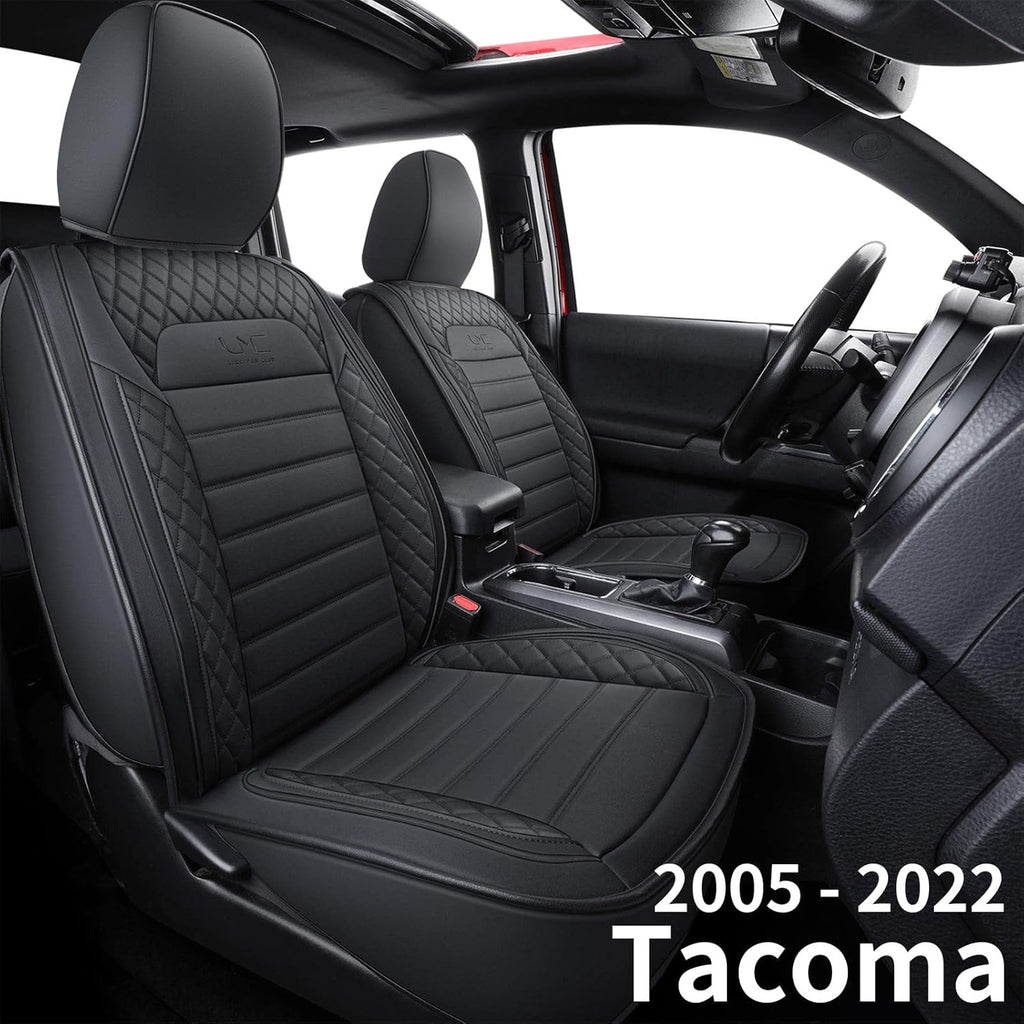 Black Waterproof Faux Leather Seat Covers for Tacoma Crew Cab Double Cab Q653