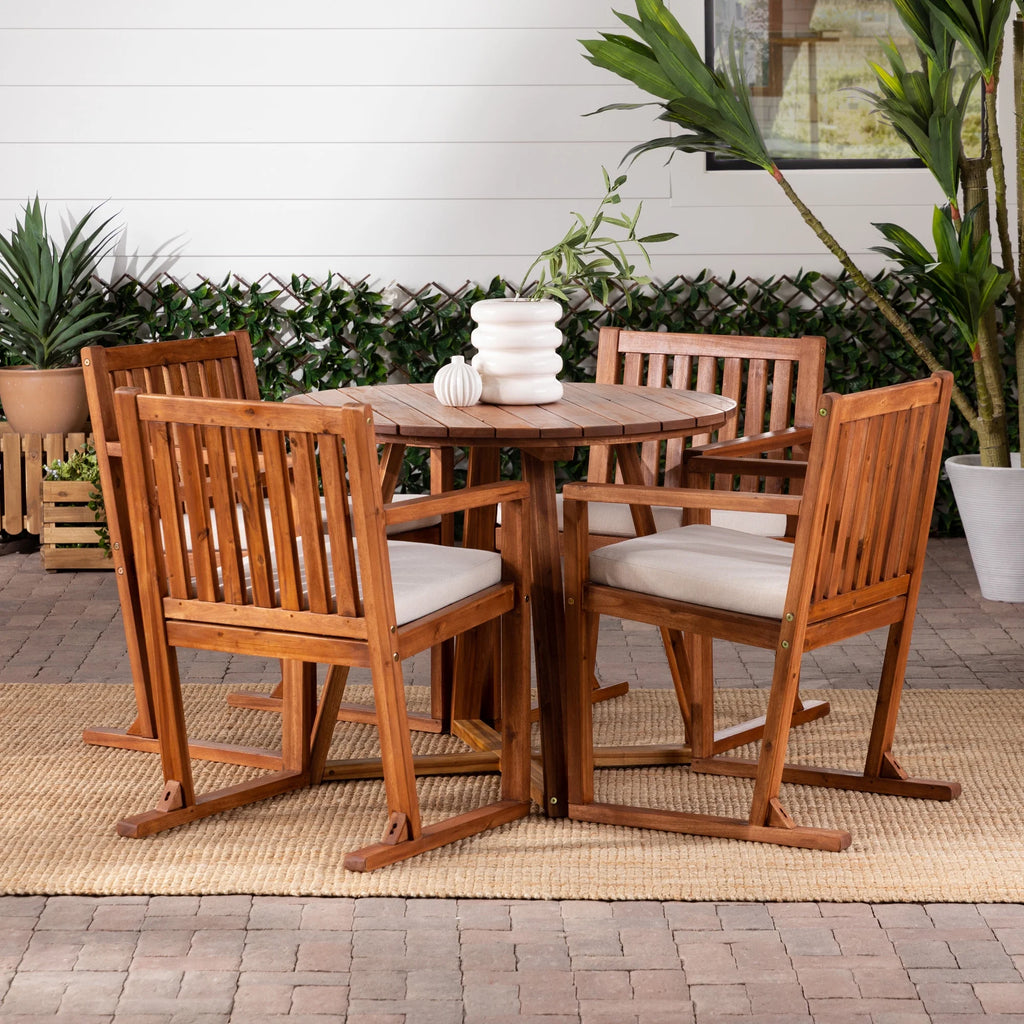 5-Piece Solid Wood Outdoor Dining Set C163