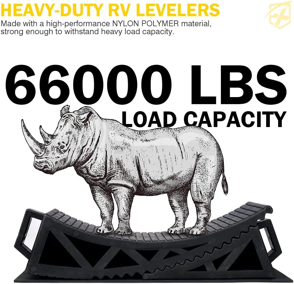 RV Leveling System Kit Up to 66,000 lbs, 2PCS with Anti-Slip Mats N8130