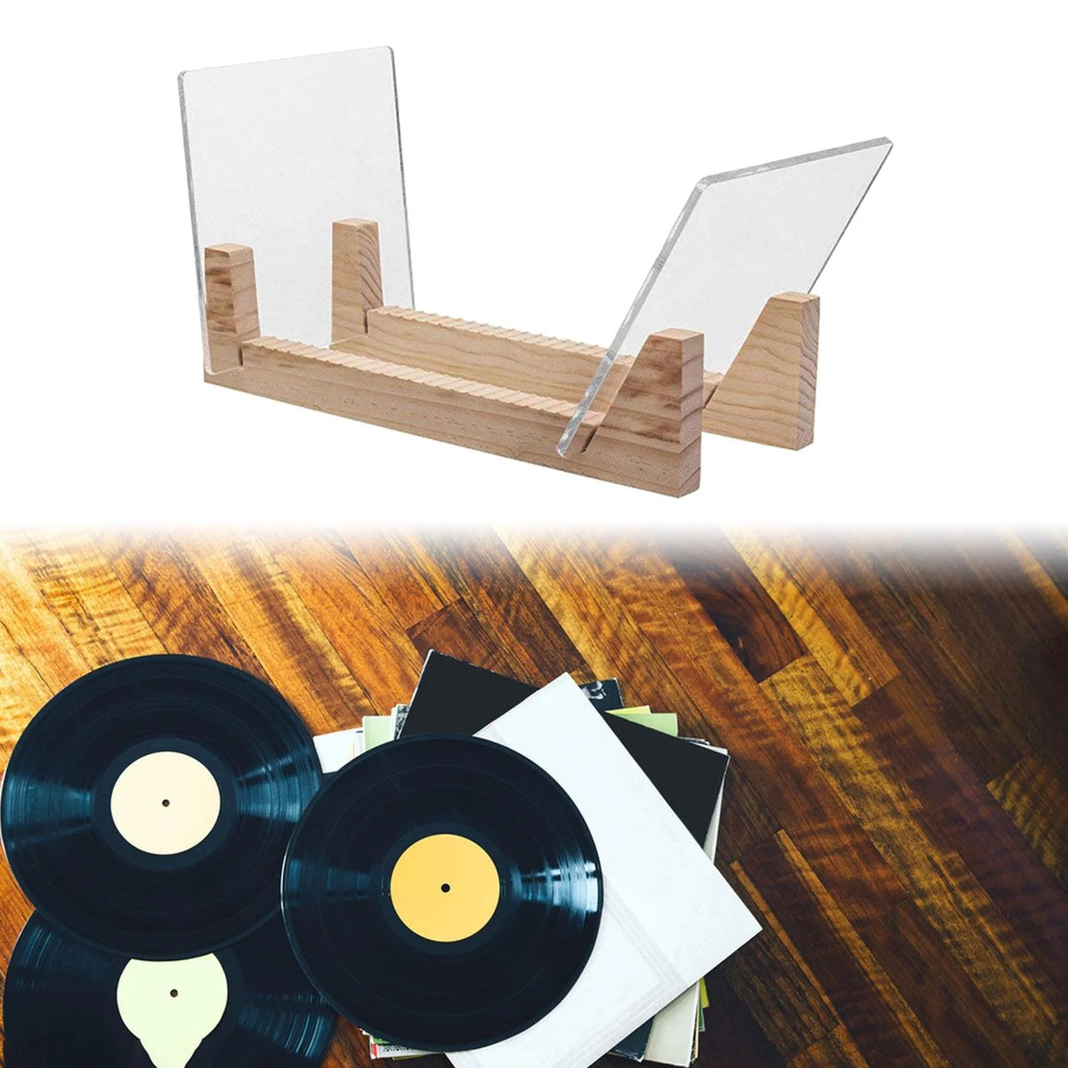 Acrylic Record Storage Holder Tabletop CD Display Rack X30063