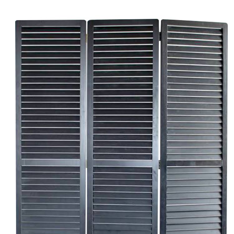 Red Wooden Screen with 3 Panels and Shutter Design V929