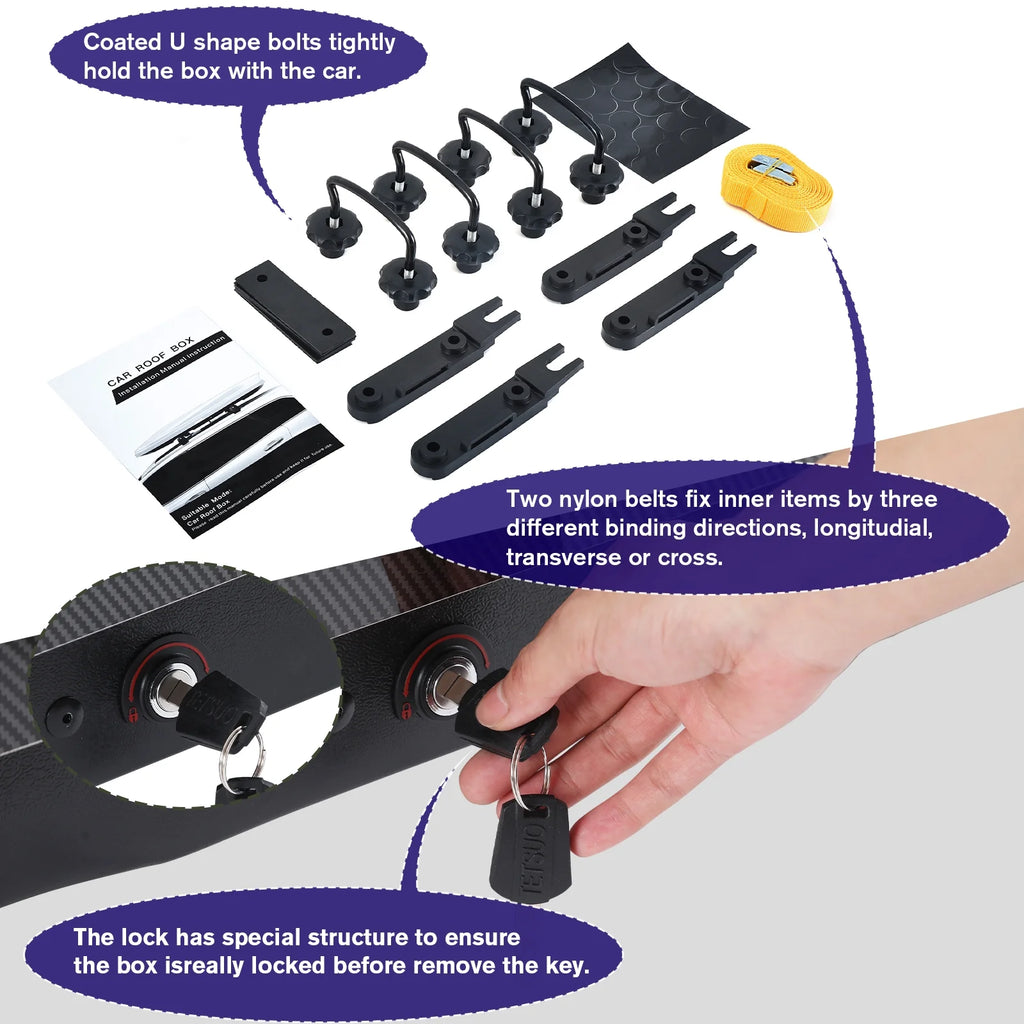 Carbon Fiber Rooftop Cargo Box Luggage Carrier B75350