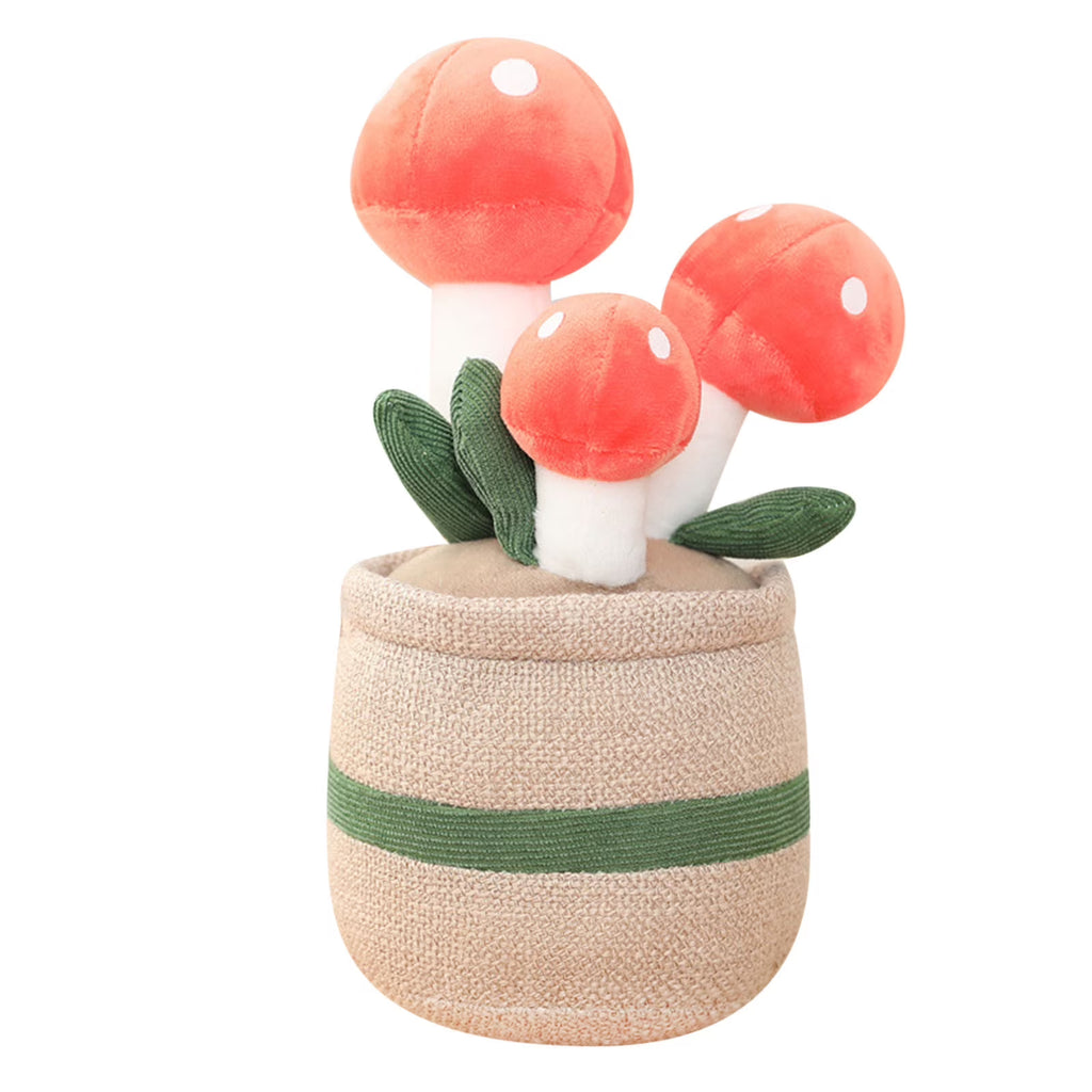 Mushrooms Simulation Potted Plush Toy Doll Plant Indoor Decoration J773038