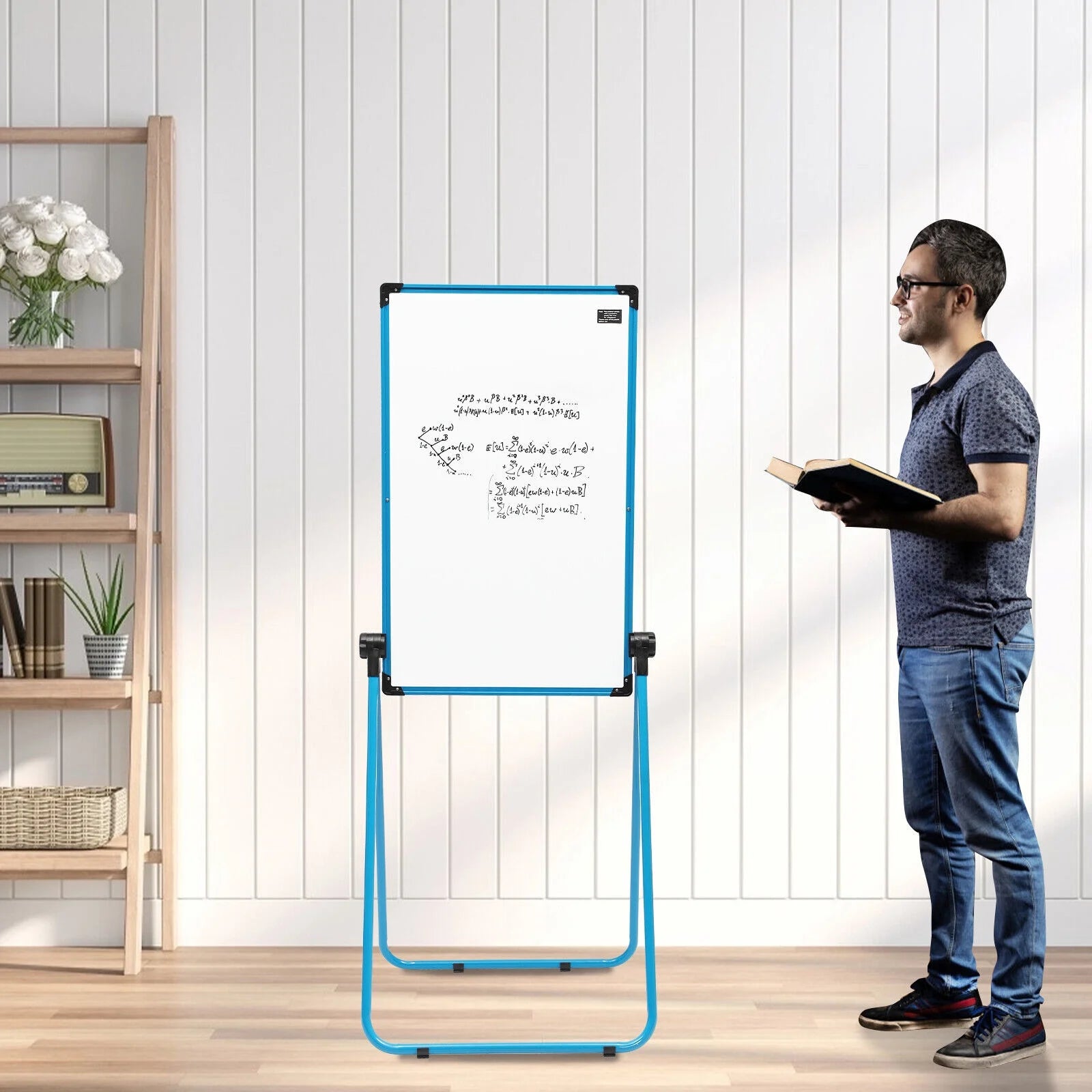 Whiteboard with Stand Magnetic Dry Erase Easel Board 36 x 24 inches Height Adjustable S46999