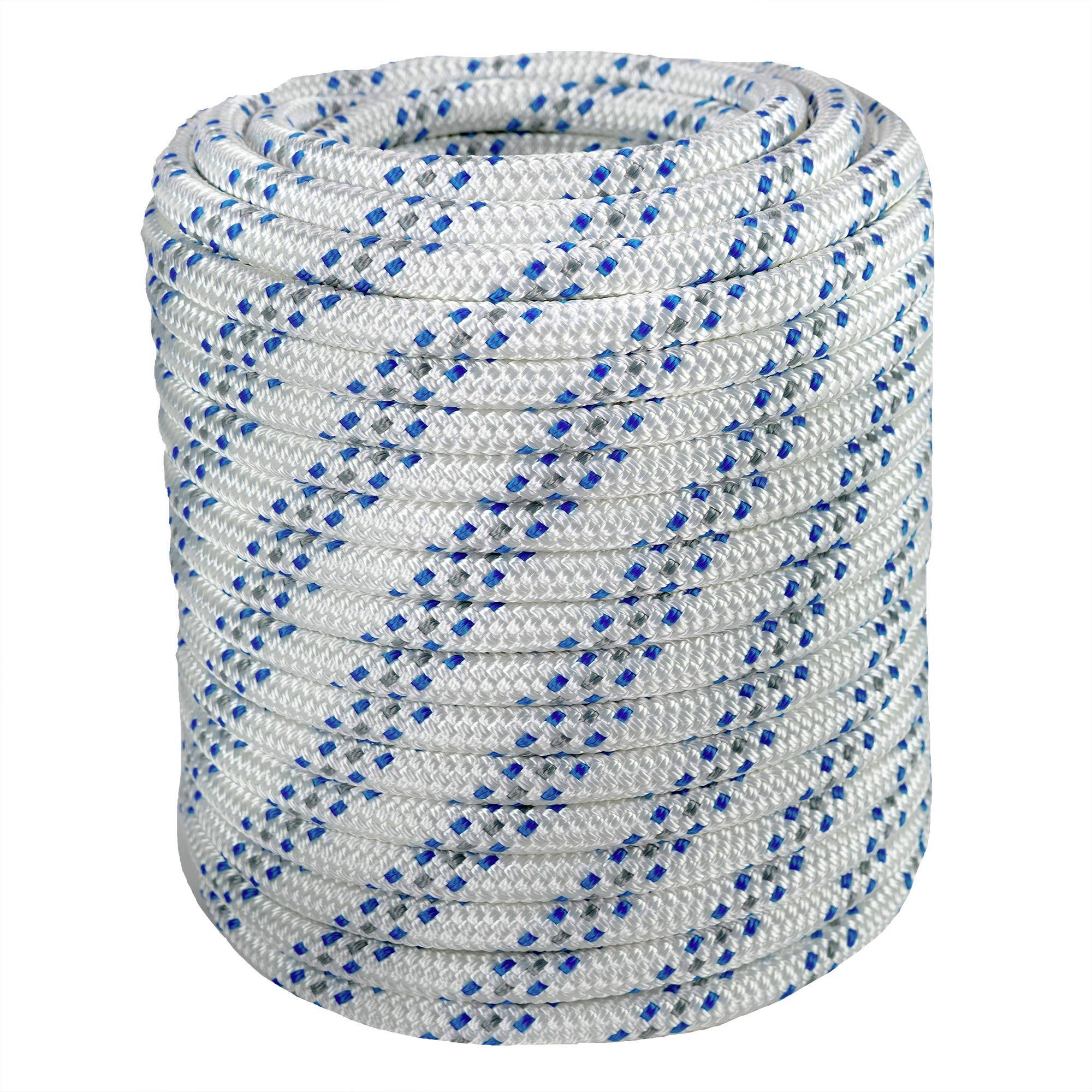 1 inch x 150 Feet Double Braid Polyester Arborist Bull Rope J4031