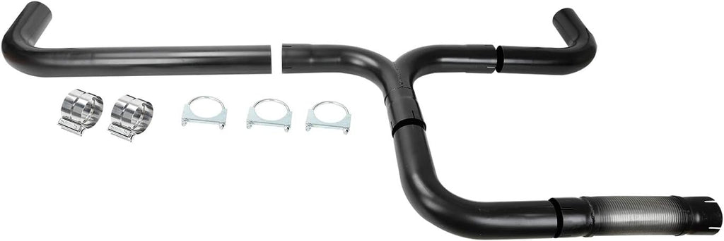 Black 5'' Stainless Steel Universal T Pipe Kit Dual Smoker Exhaust Stack System T823