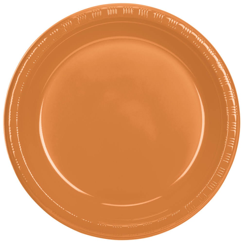 Plastic Banquet Plates Pumpkin Spice 12ct Q28538