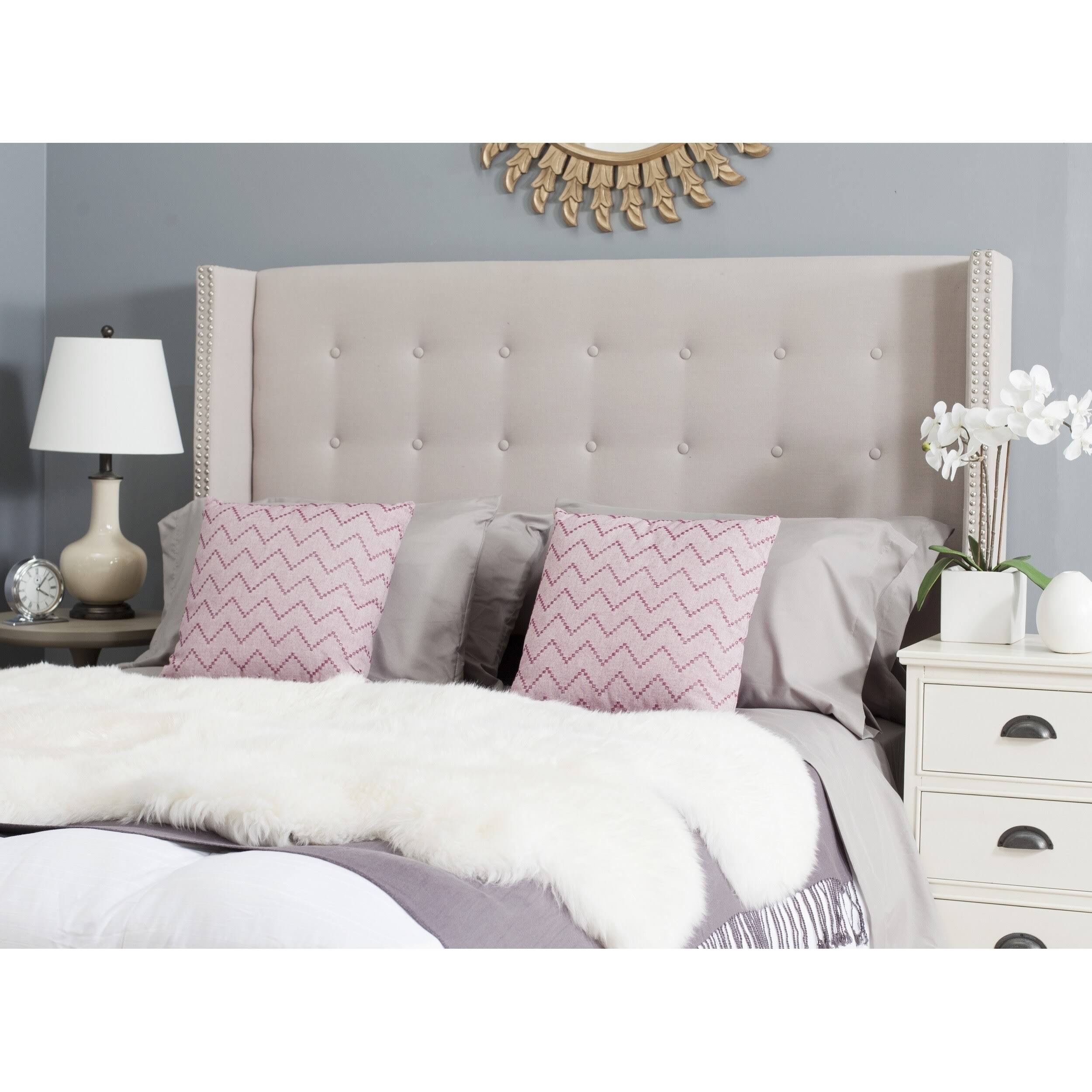 Taupe Tufted Winged Headboard Twin X813