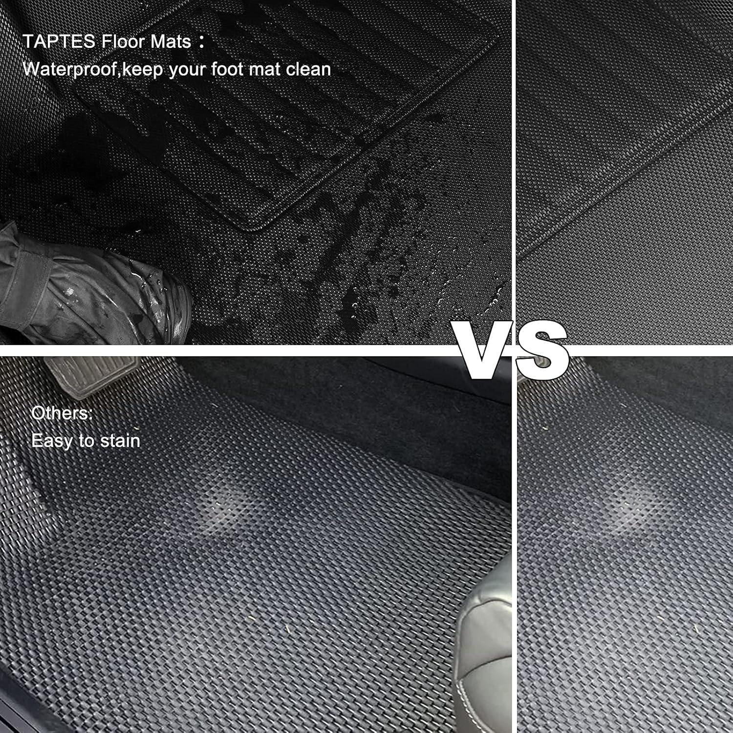 Black All-Weather TPE Floor Mats for Tesla Model Y L32971