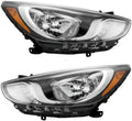 Hyundai Accent Headlight 2012 2013 2014 2015 Pair Black Housing D98724