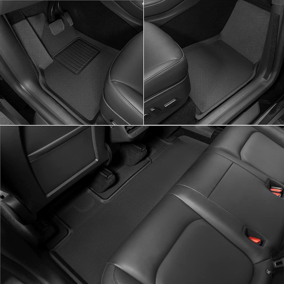 Black All-Weather TPE Floor Mats for Tesla Model Y L32971