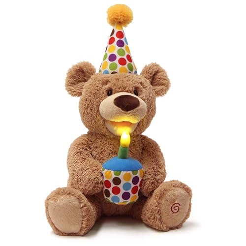 Glow-in-The-Dark Singing Stuffed Animal Plush Toy, Brown, 10” D208447