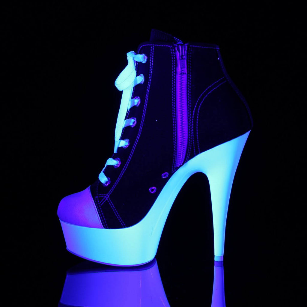 6 Pink Canvas Neon White Shoes K885