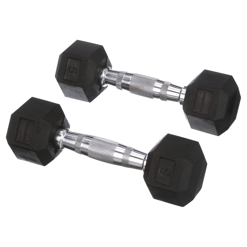5 lb Rubber Hex Dumbbells (Pairs) C967506