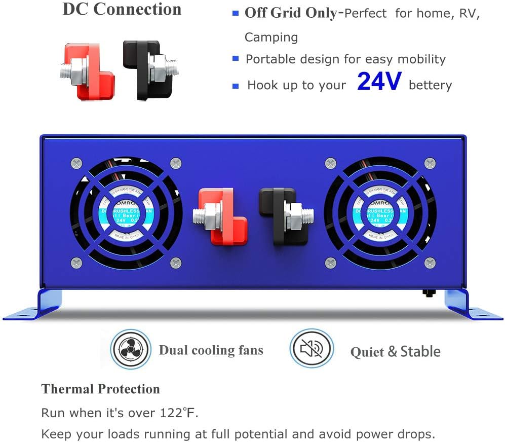 3000 Watt Pure Sine Wave Power Inverter 36 Volt to 110V 120V with 150ft Remote Switch D88024