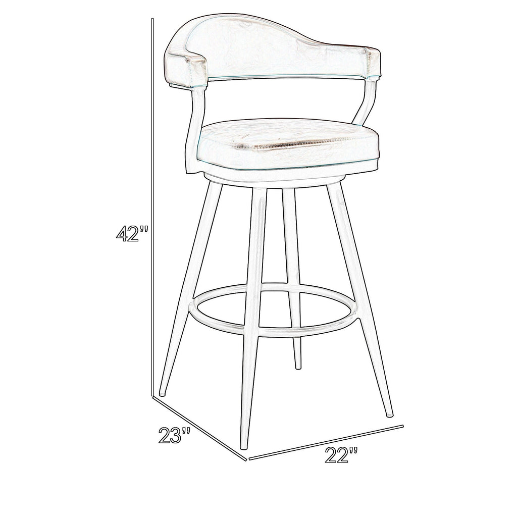 Camel Vintage Brown Faux Leather Swivel Barstool Armchair X184