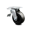 Phenolic Swivel Top Plate Caster with 5 inch x 2 inch Black Wheel and Total Lock Brake X9121