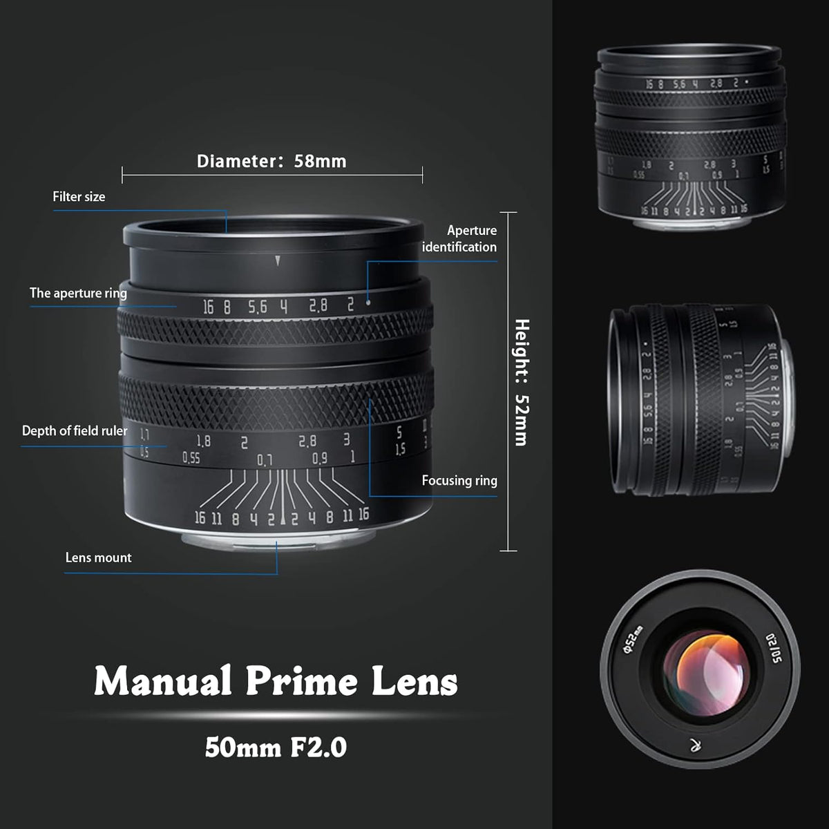50mm F1.4 Full Frame Manual Tilt Lens for L-Mount Mirrorless Camera N842179