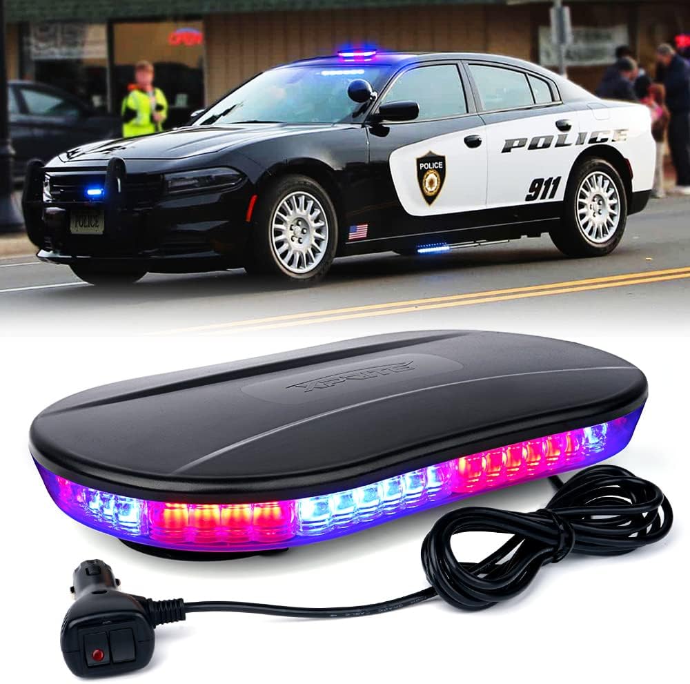 White & Amber COB LED Rooftop Strobe Light Bar with Magnetic Base Y3373